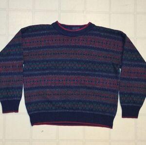 Vintage Grandpa Multicolor Patterned Crewneck Sweater